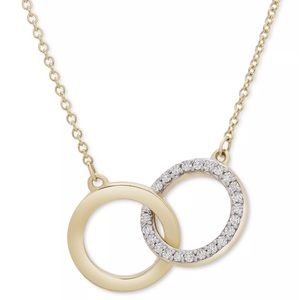 Diamond Double Circle Pendant Necklace (1/6 ct. t.w.) in 10k Gold